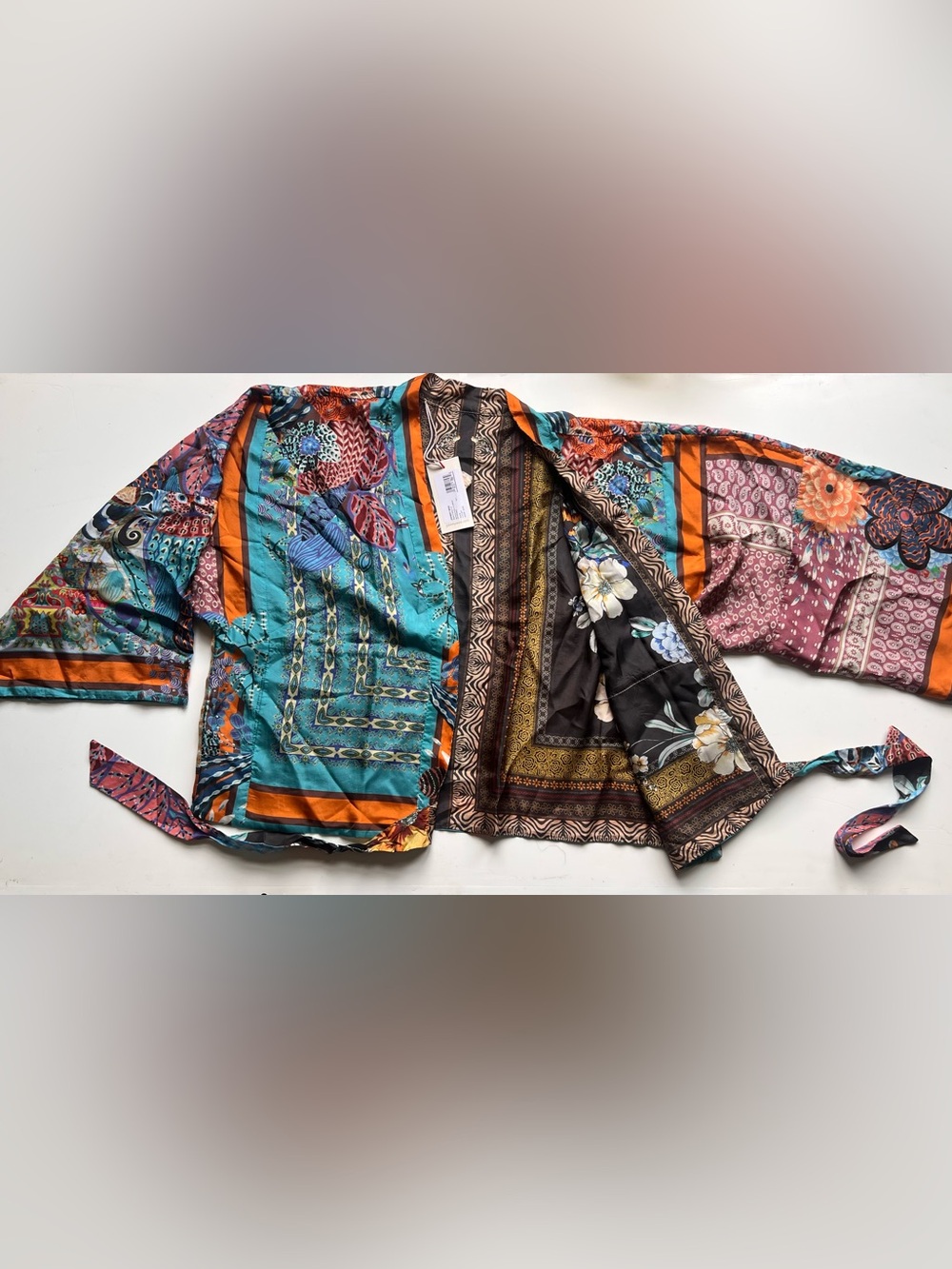 NWT Johnny Was Madison Rosalyn Silk Reversible Kimono M.